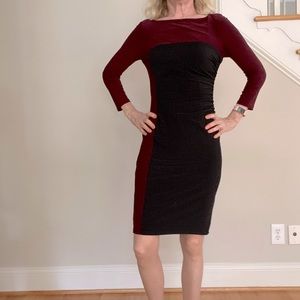 Lauren Ralph Lauren Eggplant and Black size 2 dress.